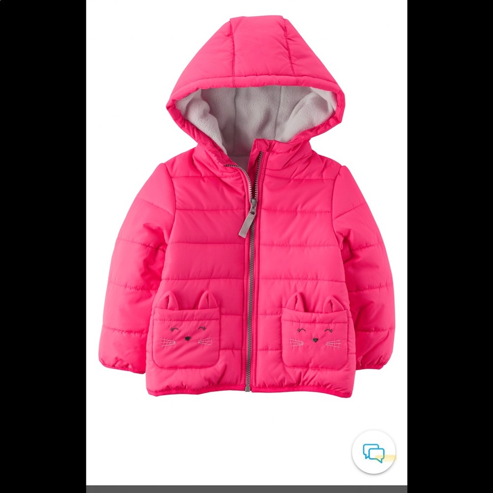 Carter’s pink Cat puffer coat